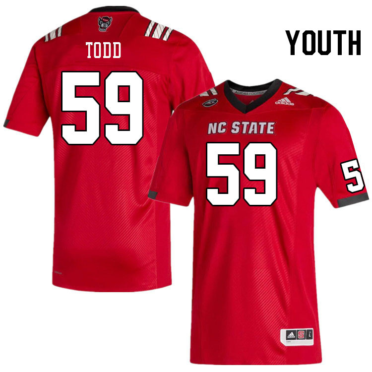 Youth #59 Cameron Todd North Carolina State Wolfpacks College Football Jerseys Stitched-Red